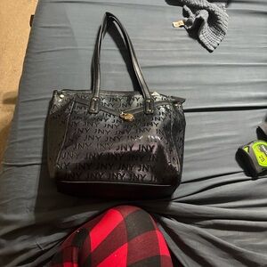 JNY Black Logo Shoulder Bag for Women